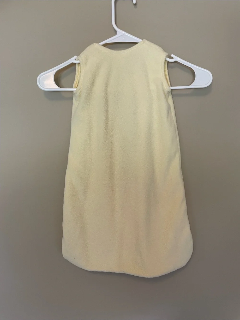 Halo Pale Yellow Plush Sleep Sack with Embroidered Bear and 'Back to Sleep'